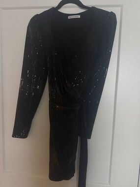 Reformation Sparkle Wrap Dress